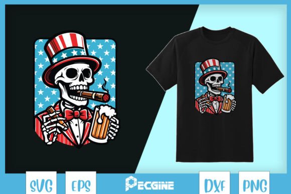 4th of July Abraham Lincoln Skeleton SVG Review