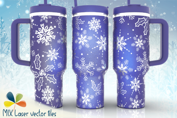 Christmas Snowflakes Laser Engraving 40oz Tumbler