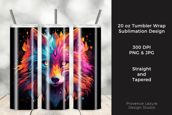 Colorful Neon Fox Tumbler Wrap Review