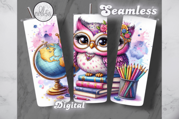 Cute Owl Teacher Tumbler Wrap