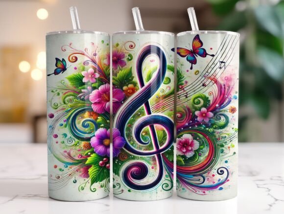 Music Notes Tumbler Wrap Musical Design