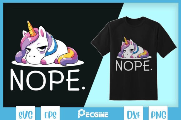 NOPE Funny Lazy Unicorn SVG Review