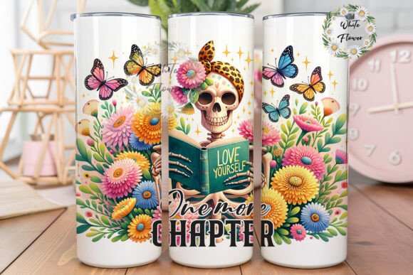 One More Chapter Snarky Skeleton Tumbler