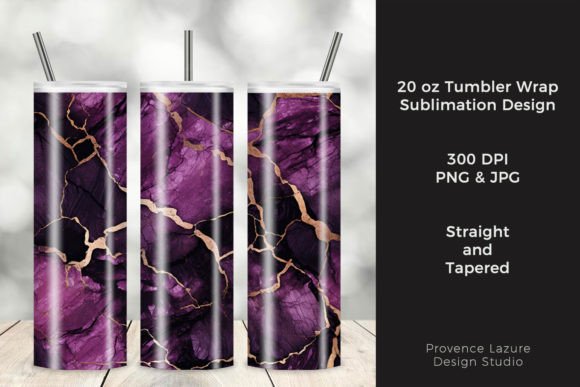 Purple Black Gold Marble Tumbler Wrap Review