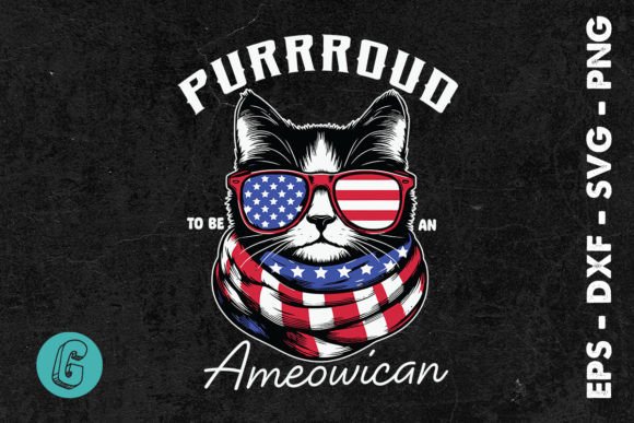 Purrroud to Be an Ameowican July 4th SVG