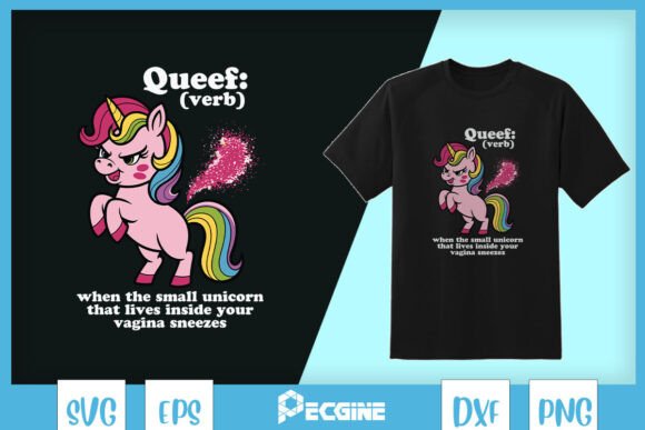 Queef Meaning Unicorn Funny SVG