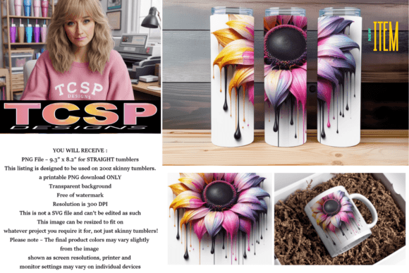 Sunflower Drip 20oz Tumbler Wrap Review