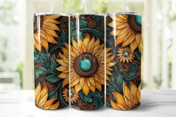 Tooled Leather Sunflower Tumbler Design Review