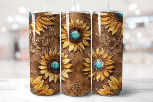Tooled Leather Sunflower Tumbler Design Review